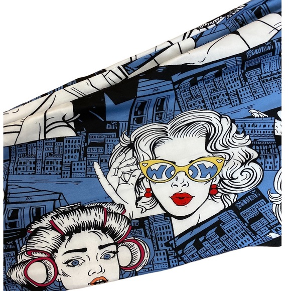 CHARLIE B Blue White Fun Graphic Pant NWT L XL - Picture 6 of 7